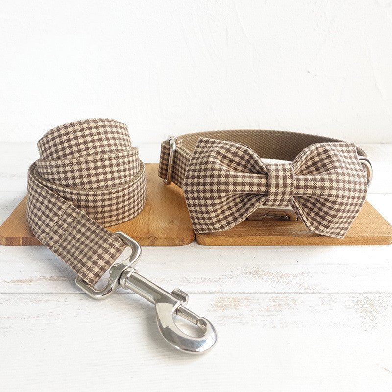 Teddy Gingham Dog Leash Set for Pets