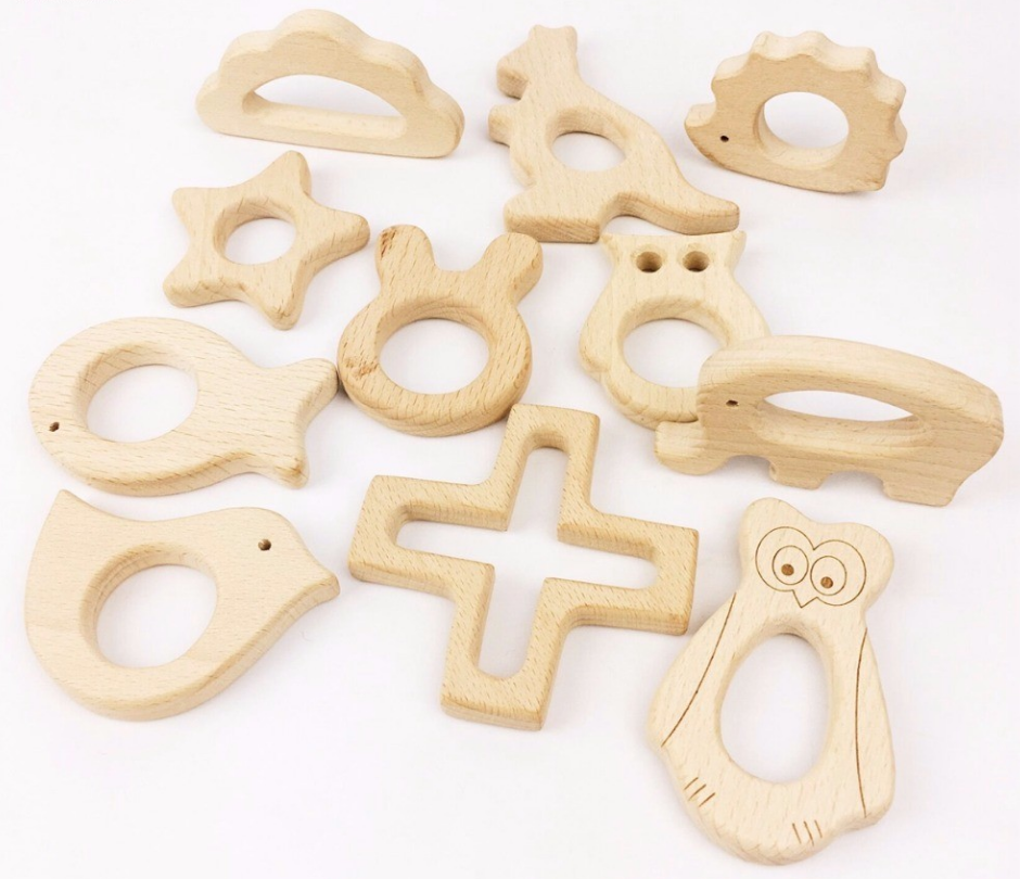 Beech Wood Baby Teething Stick and Chew Toy