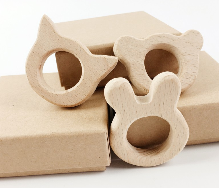 Beech Wood Baby Teething Stick and Chew Toy